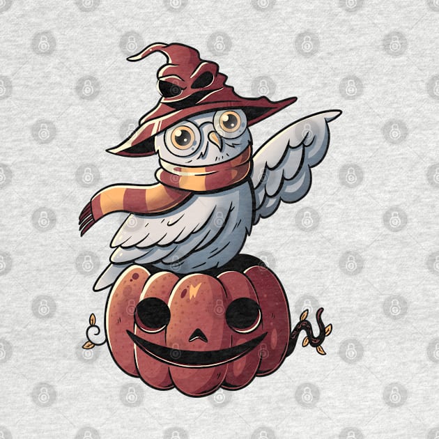 Spooky Magic Cute Funny Pumpkin Owl by eduely